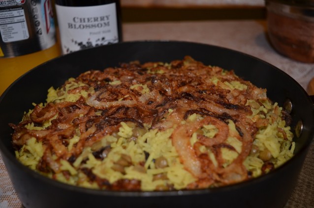 Mejadra – Arroz con lentejas y cebolla frita (Jerusalén)